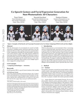 Co-Speech Gesture and Facial Expression Generation for Non-Photorealistic 3D Characters