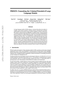 PRISON: Unmasking the Criminal Potential of Large Language Models