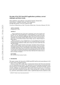 On using AI for EEG-based BCI applications: problems, current challenges and future trends