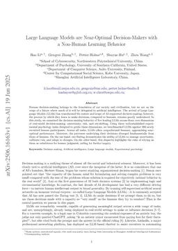 Large Language Models are Near-Optimal Decision-Makers with a Non-Human Learning Behavior