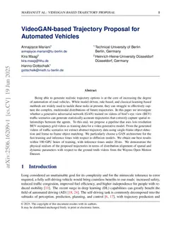 VideoGAN-based Trajectory Proposal for Automated Vehicles