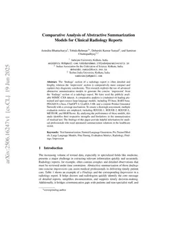 Comparative Analysis of Abstractive Summarization Models for Clinical Radiology Reports