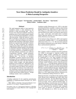 Next-Token Prediction Should be Ambiguity-Sensitive: A Meta-Learning Perspective