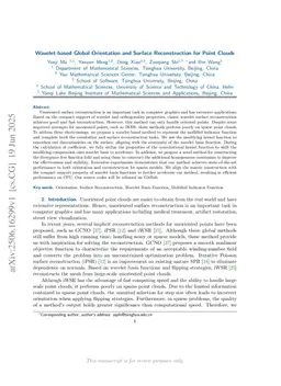 Wavelet-based Global Orientation and Surface Reconstruction for Point Clouds