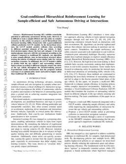 Goal-conditioned Hierarchical Reinforcement Learning for Sample-efficient and Safe Autonomous Driving at Intersections
