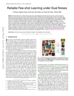 Reliable Few-shot Learning under Dual Noises