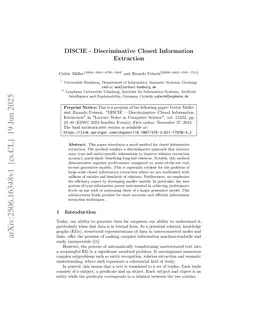 DISCIE -- Discriminative Closed Information Extraction