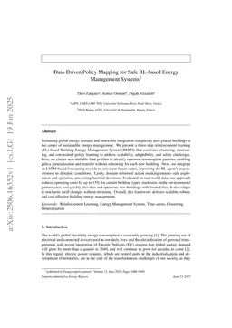 Data-Driven Policy Mapping for Safe RL-based Energy Management Systems