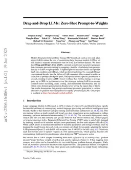 Drag-and-Drop LLMs: Zero-Shot Prompt-to-Weights