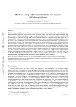 Manifold Learning for Personalized and Label-Free Detection of Cardiac Arrhythmias