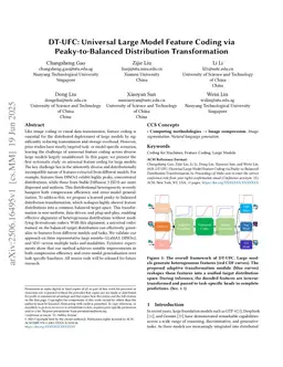 DT-UFC: Universal Large Model Feature Coding via Peaky-to-Balanced Distribution Transformation