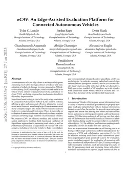 eCAV: An Edge-Assisted Evaluation Platform for Connected Autonomous Vehicles