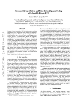 Towards Bitrate-Efficient and Noise-Robust Speech Coding with Variable Bitrate RVQ