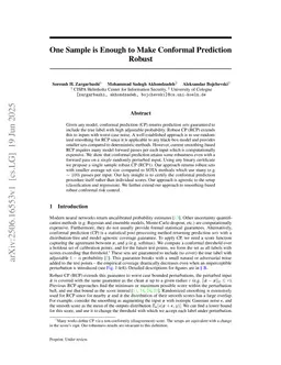 One Sample is Enough to Make Conformal Prediction Robust