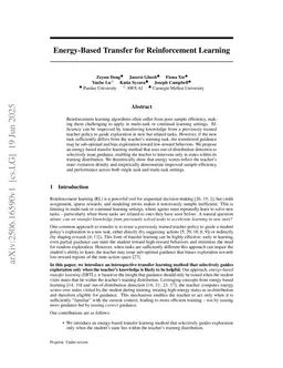Energy-Based Transfer for Reinforcement Learning