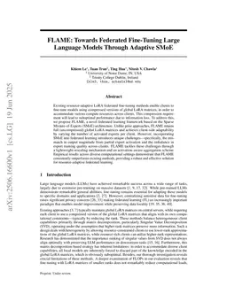 FLAME: Towards Federated Fine-Tuning Large Language Models Through Adaptive SMoE