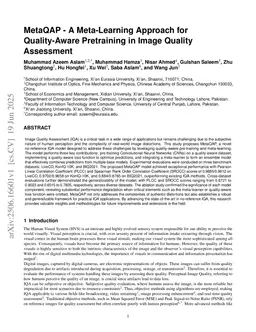 MetaQAP - A Meta-Learning Approach for Quality-Aware Pretraining in Image Quality Assessment