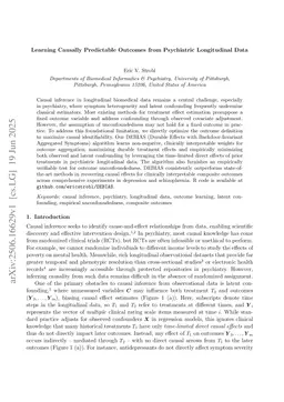Learning Causally Predictable Outcomes from Psychiatric Longitudinal Data