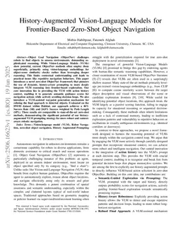 History-Augmented Vision-Language Models for Frontier-Based Zero-Shot Object Navigation