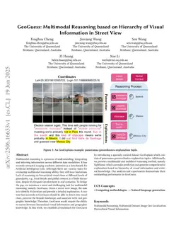 GeoGuess: Multimodal Reasoning based on Hierarchy of Visual Information in Street View