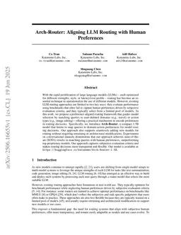 Arch-Router: Aligning LLM Routing with Human Preferences