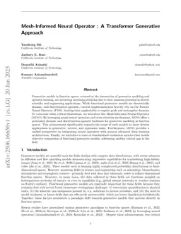 Mesh-Informed Neural Operator : A Transformer Generative Approach