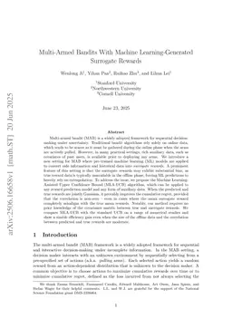 Multi-Armed Bandits With Machine Learning-Generated Surrogate Rewards