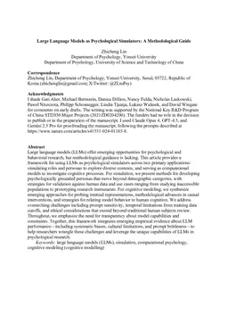 Large Language Models as Psychological Simulators: A Methodological Guide