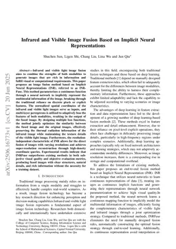 Infrared and Visible Image Fusion Based on Implicit Neural Representations