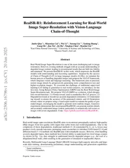 RealSR-R1: Reinforcement Learning for Real-World Image Super-Resolution with Vision-Language Chain-of-Thought
