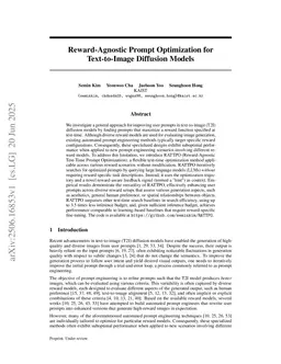 Reward-Agnostic Prompt Optimization for Text-to-Image Diffusion Models