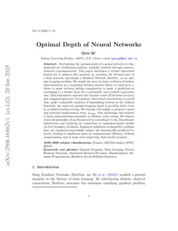 Optimal Depth of Neural Networks
