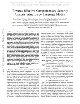 Towards Effective Complementary Security Analysis using Large Language Models