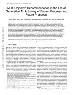 Multi-Objective Recommendation in the Era of Generative AI: A Survey of Recent Progress and Future Prospects