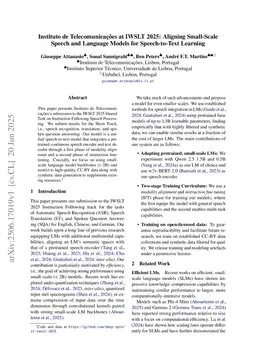 Instituto de Telecomunicações at IWSLT 2025: Aligning Small-Scale Speech and Language Models for Speech-to-Text Learning