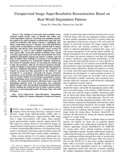 Unsupervised Image Super-Resolution Reconstruction Based on Real-World Degradation Patterns