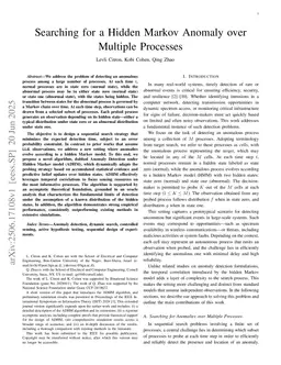 Searching for a Hidden Markov Anomaly over Multiple Processes