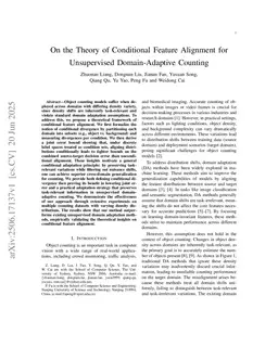On the Theory of Conditional Feature Alignment for Unsupervised Domain-Adaptive Counting