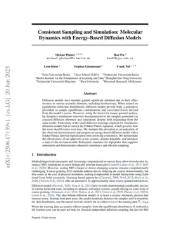 Consistent Sampling and Simulation: Molecular Dynamics with Energy-Based Diffusion Models