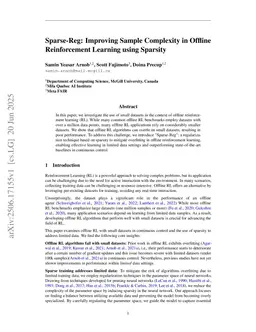 Sparse-Reg: Improving Sample Complexity in Offline Reinforcement Learning using Sparsity