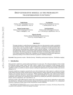 Deep generative models as the probability transformation functions