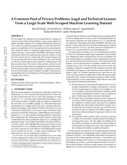 A Common Pool of Privacy Problems: Legal and Technical Lessons from a Large-Scale Web-Scraped Machine Learning Dataset