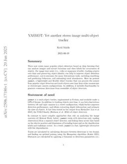 YASMOT: Yet another stereo image multi-object tracker