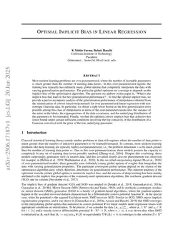 Optimal Implicit Bias in Linear Regression