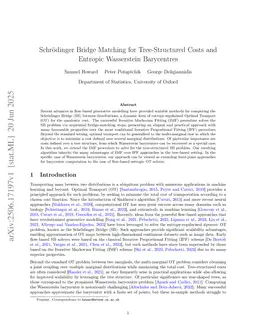 Schrödinger Bridge Matching for Tree-Structured Costs and Entropic Wasserstein Barycentres