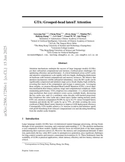 GTA: Grouped-head latenT Attention