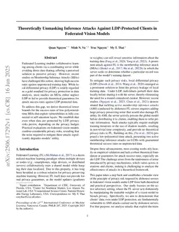 Theoretically Unmasking Inference Attacks Against LDP-Protected Clients in Federated Vision Models