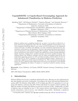 CopulaSMOTE: A Copula-Based Oversampling Approach for Imbalanced Classification in Diabetes Prediction