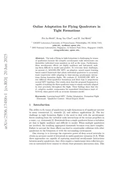 Online Adaptation for Flying Quadrotors in Tight Formations