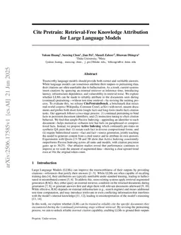 Cite Pretrain: Retrieval-Free Knowledge Attribution for Large Language Models